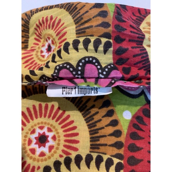 Pier 1 Imports Full Apron Multicolor Boho Floral Print Tie Waist Scoop Neck - Picture 7 of 7